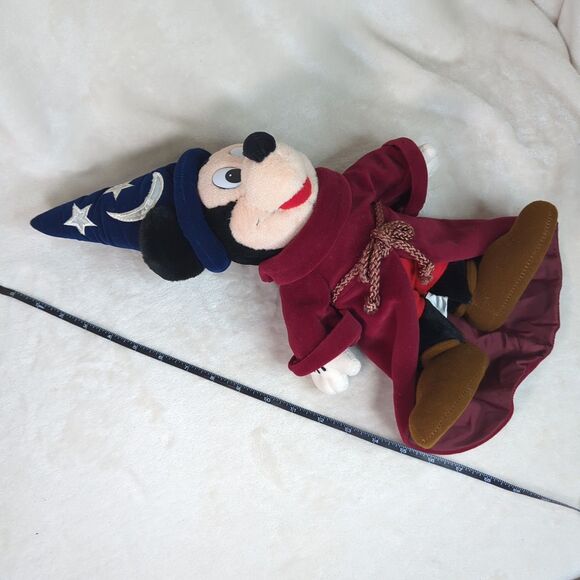 Disney Store Fantasia Sorcerer Mickey Mouse 12" Plush Toy VTG 90s 17" w/Hat EUC - Picture 11 of 11
